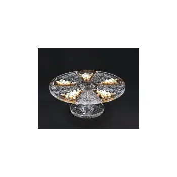 Talíř Tom Crystal Bohemia Talíř dortový na noze křišťálový broušený 05007/57113/300 průměr 30 cm.