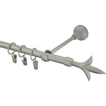 Garnýž kovová 200 cm jednořadá 16 lilie matná stříbrná