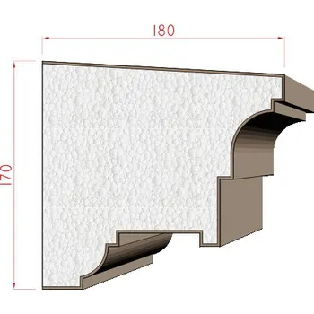 Stavební profil Dekora-Stuck Portálová římsa 170x180mm