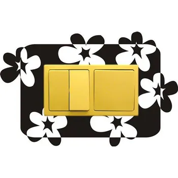 Samolepící dekorace Samolepka pod vypínač Kytičky (dvojrámeček) (samolepka na zeď)