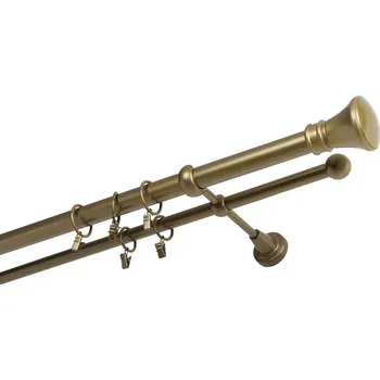 Garnýž Garnýž kovová 400 cm dvouřadá - dvojitá 25 žezlo zlatá antik