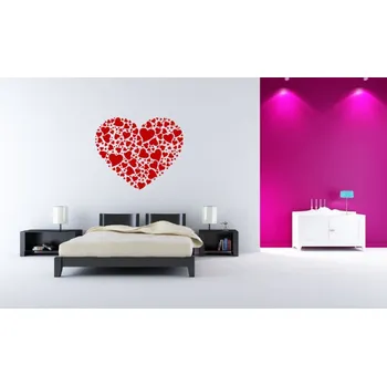 Samolepící dekorace Samolepka na zeď Srdíčkové srdce (dekorace na zeď)