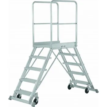 Schůdek Oboustranná pojízdná hliníková plošina HYMER 6 nášlapů