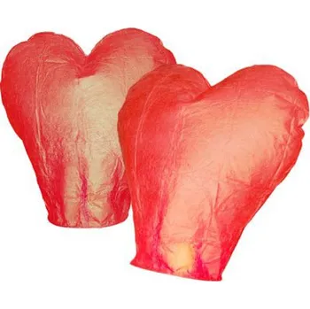 Party dekorace Lampion štěstí srdce - červená