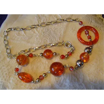 Náhrdelník Náhrdelník oranžový jiskřivý d. 60cm N210