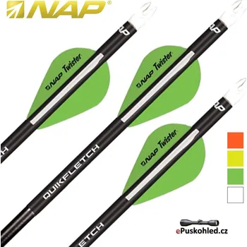 Křidélko šipu NAP letky Quikfletch Twister - Black Tube - různé barvy
