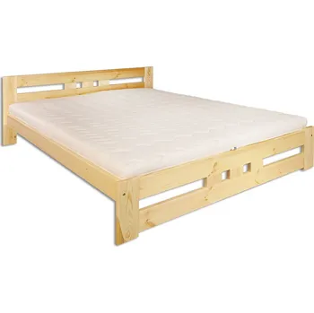 Postel Drewmax LK117 - Dřevěná postel masiv dvojlůžko 120 cm (Kvalitní borovicová postel)