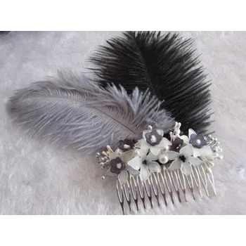 Ozdoba do vlasů Hřebínek do vlasů s peřím SV55
