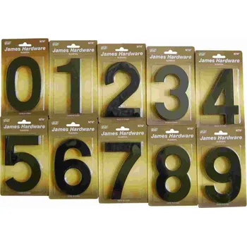 Domovní cedule ČÍSLO DOMOVNÍ "9" 152 MM, FASÁDNÍ, ČERNÁ-MAT