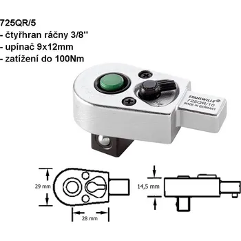 Klíč 725QR Ráčna pro momentový klíč 9x12, 14x18mm 725QR/5
