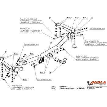 Tažné zařízení Tažné zařízení TOYOTA AVENSIS VERSO