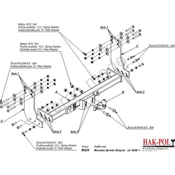 Tažné zařízení Tažné zařízení VW CRAFTER 3665/4350 valník