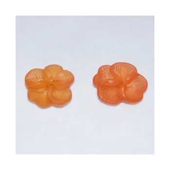 Dětské navlékací korálky Akrylové kytičky "maceška" oranžové 1ks