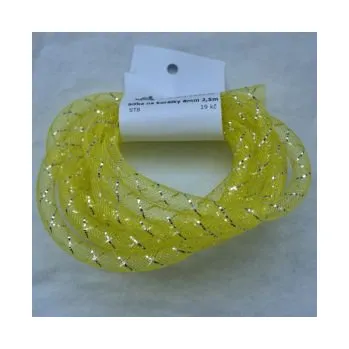 Dětské navlékací korálky Síťka na korálky (modistická dutinka) 8mm 2,5m sv.žlutá s průtahem