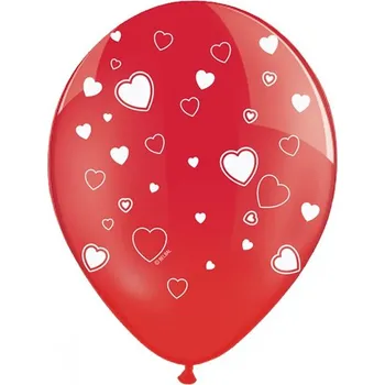 Balónek Balónek srdíčka červený 30 cm, 5 ks