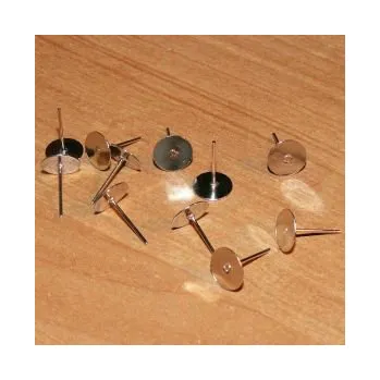 Dětské navlékací korálky Náušnicový základ 6mm platina (10ks)