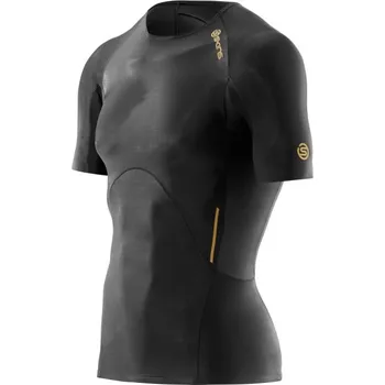 Pánské tričko Skins A400 Mens Gold Top Short Sleeve - pánské kopresní triko s krátkým rukávem, černé M