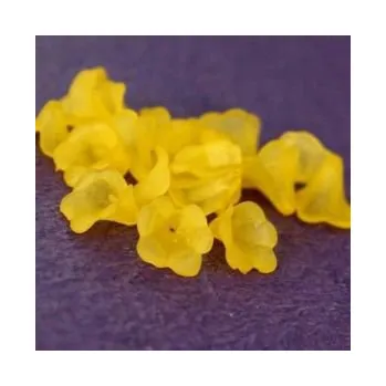 Dětské navlékací korálky Akrylové kytičky "pootevřené" - žluté - 1ks