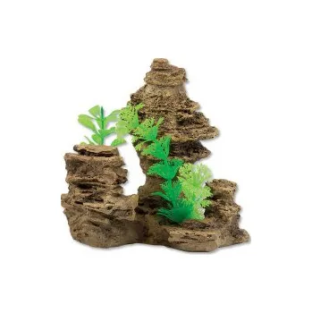 Dekorace do akvária Dekorace Skála s rostlinou 14 cm