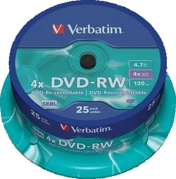 Optické médium Verbatim DVD+RW 4x 4.7GB 25 cake