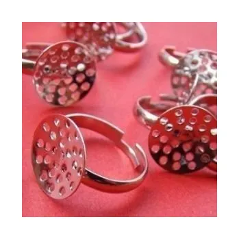 Materiál na výrobu šperku Prstýnkový základ s dírkovanou podložkou 1ks