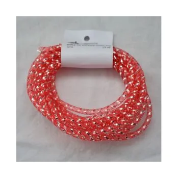 Dětské navlékací korálky Síťka na korálky (modistická dutinka) 4mm 4m červená s průtahem