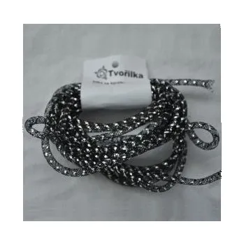 Síťka na korálky (modistická dutinka) 4mm 4m černá s průtahem