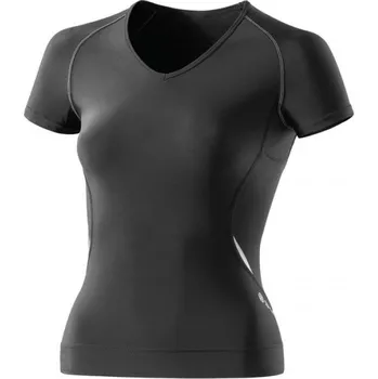 Dámské tričko Skins A400 Womens Black/Silver Top Short Sleeve Dámské EU XS
