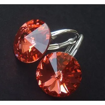 Náušnice Lafira stříbrné náušnice oranžové Rivoli 469