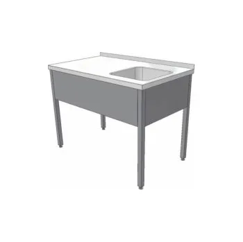 Digestoř Nerezový mycí stůl s lisovaným dřezem (šířka 800 mm), délka 1000 mm