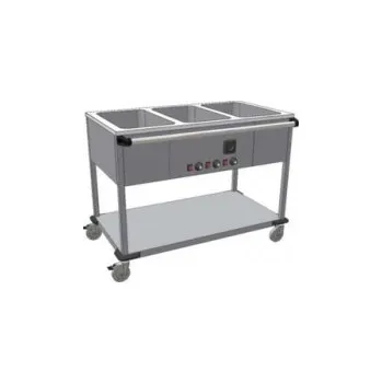 Digestoř Výdejní vozík s ohřevem s oddělenými lisovanými lázněmi, provedení: 2xGN1/1, délka 790 mm, příkon 1.4 kW