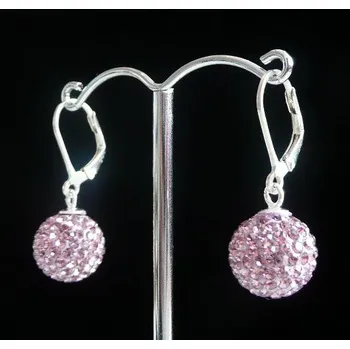 Náušnice Lafira stříbrné náušnice fialové kuličky 12 mm 010