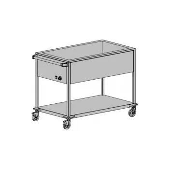 Digestoř Výdejní vozík s ohřevem vanový + dělící lišty zdarma !, 2xGN1/1, délka 790 mm, příkon 1.4 kW