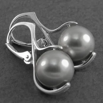 Náušnice PEARLS stříbrné náušnice Light Grey (Dásmké stříbrné náušnice)
