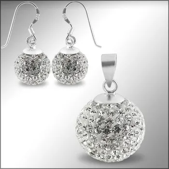 Souprava šperků Lafira stříbrná sada šperků kuličky Crystal 202