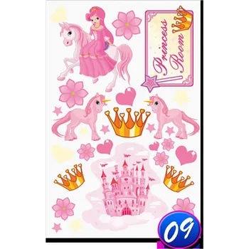 Samolepící dekorace Samolepky na zeď velké - Princezny, zámek 100x60