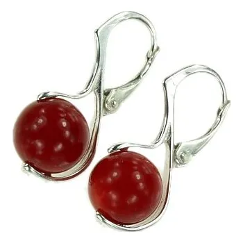 Náušnice PEARLS stříbrné náušnice Bordo (Dásmké stříbrné náušnice)