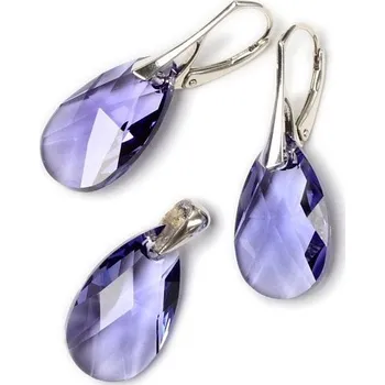 Souprava šperků Lafira stříbrná sada šperků Pear Tanzanite 429 (souprava)
