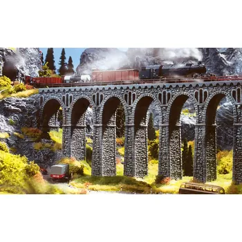 Modelová železnice NOCH 34860 N Tvrzená pěna - viadukt kamenný přímý 198mm NO34860