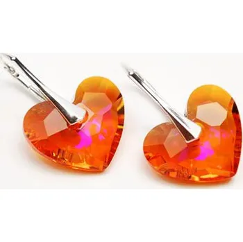 Náušnice Lafira stříbrné náušnice oranžové srdce 402