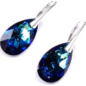 Náušnice Lafira stříbrné náušnice modré Pear 423