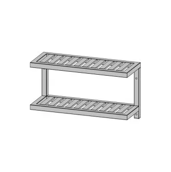 Digestoř Nerezová police nástěnná dvoupatrová roštová (šířka 350 mm), délka 800 mm