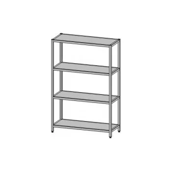 Digestoř Nerezový regál s plnými policemi (šířka 400 mm), délka 1000 mm
