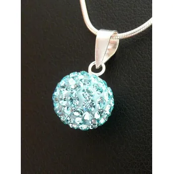 Náhrdelník Lafira stříbrný přívěsek modrá kulička 12 mm 081