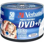 Verbatim DVD+R, DataLife PLUS, 4,7 GB, Wide Printable, cake box, 43512, 50-pack