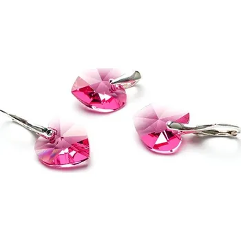 Souprava šperků Lafira stříbrná sada šperků srdce Rose 259