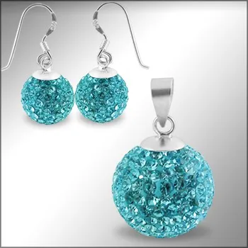 Souprava šperků Lafira stříbrná sada šperků kuličky Aqua 207