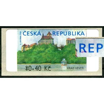 Poštovní známka Česká pošta AU 1C - ( 0,40,-) - VV 4 - silná červená ryska v dolní části "R" - republika