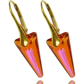 Náušnice Pozlacené stříbrné náušnice Spike Astral Pink (Dámské stříbrné pozlacené náušnice)