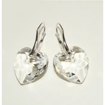 Náušnice Lafira stříbrné náušnice čiré srdce 408